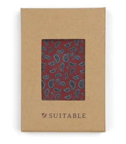 Clearance Zijde Pochet Paisley Bordeaux Heren Kostuums & Blazers