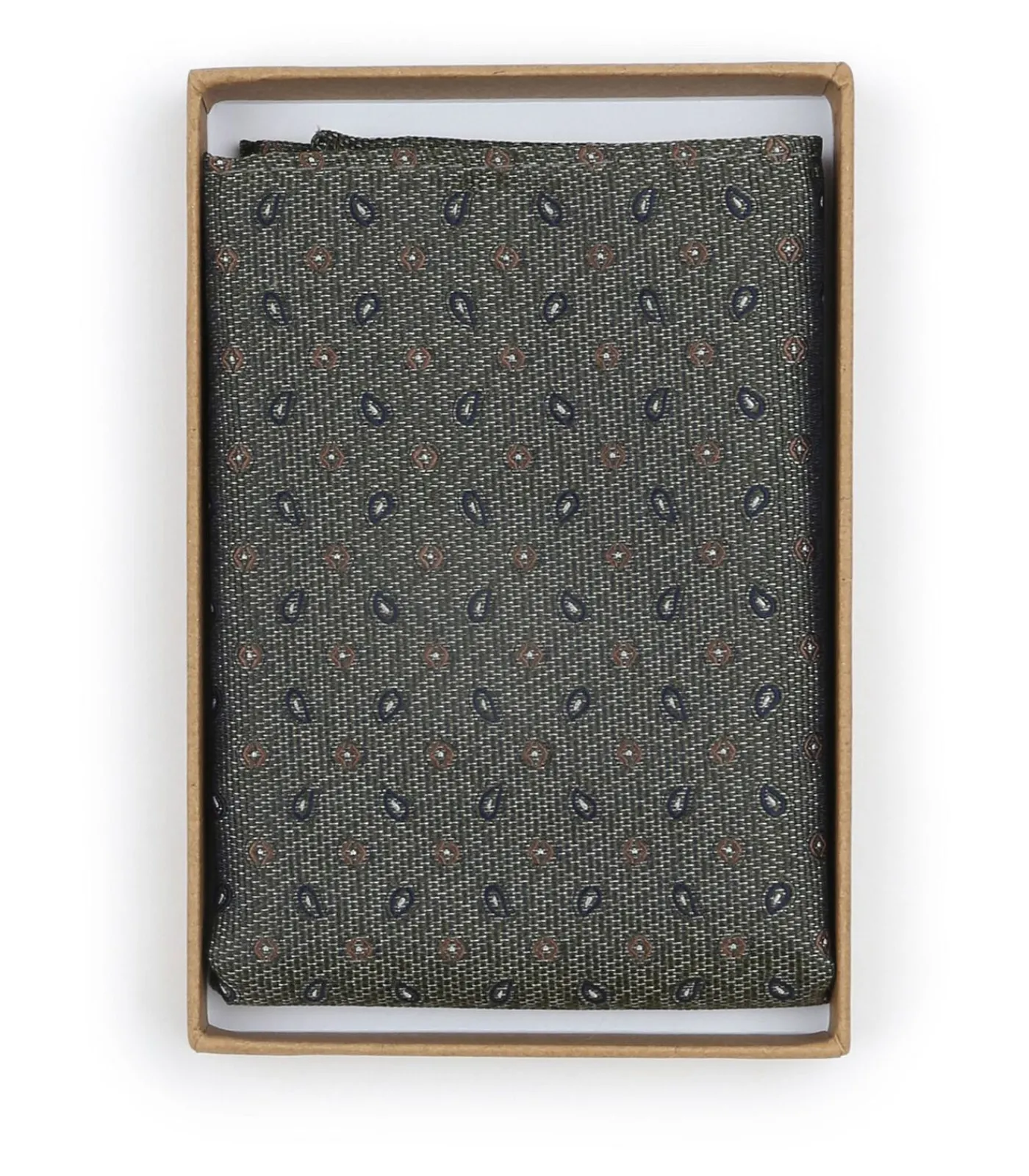 New Zijde Pochet Small Paisley Olive Heren Kostuums & Blazers