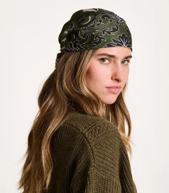 DAMES La Fée Maraboutée Zijde sjaal met kaki bandana print