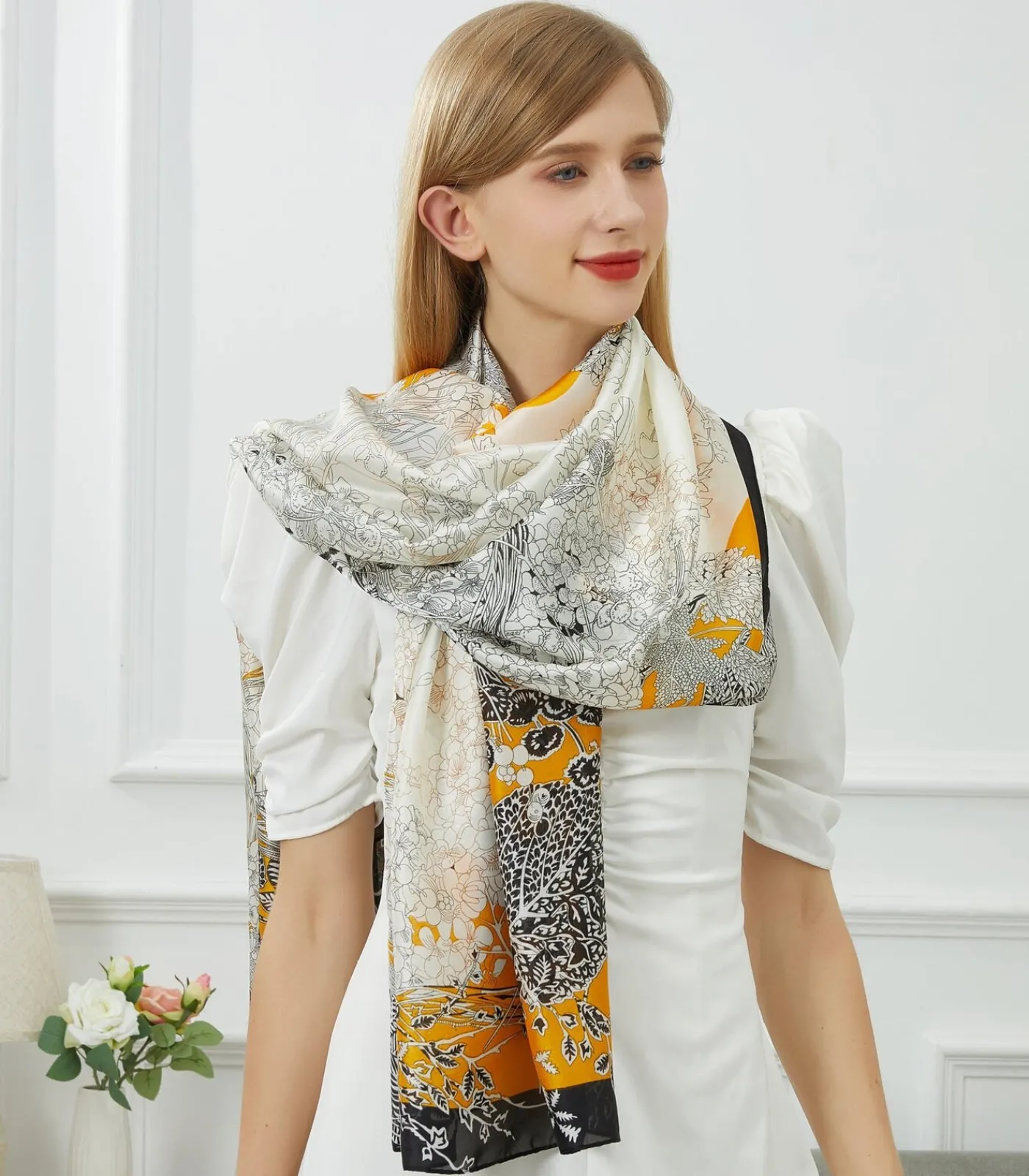 Outlet Zijden stola Flora Vivace DAMES Sjaals