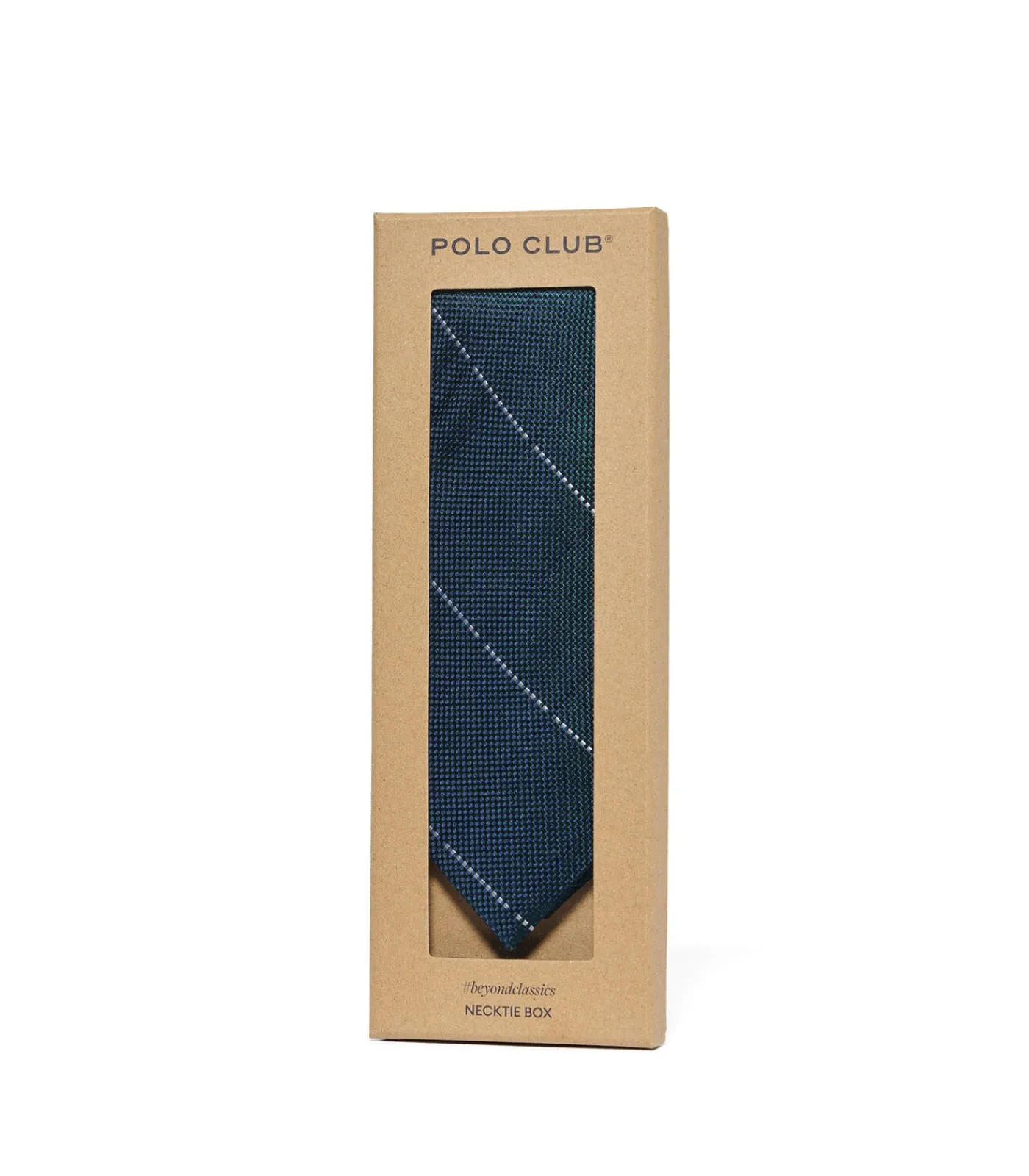 Heren Polo Club Zijden stropdas met ruitpatroon en -logo