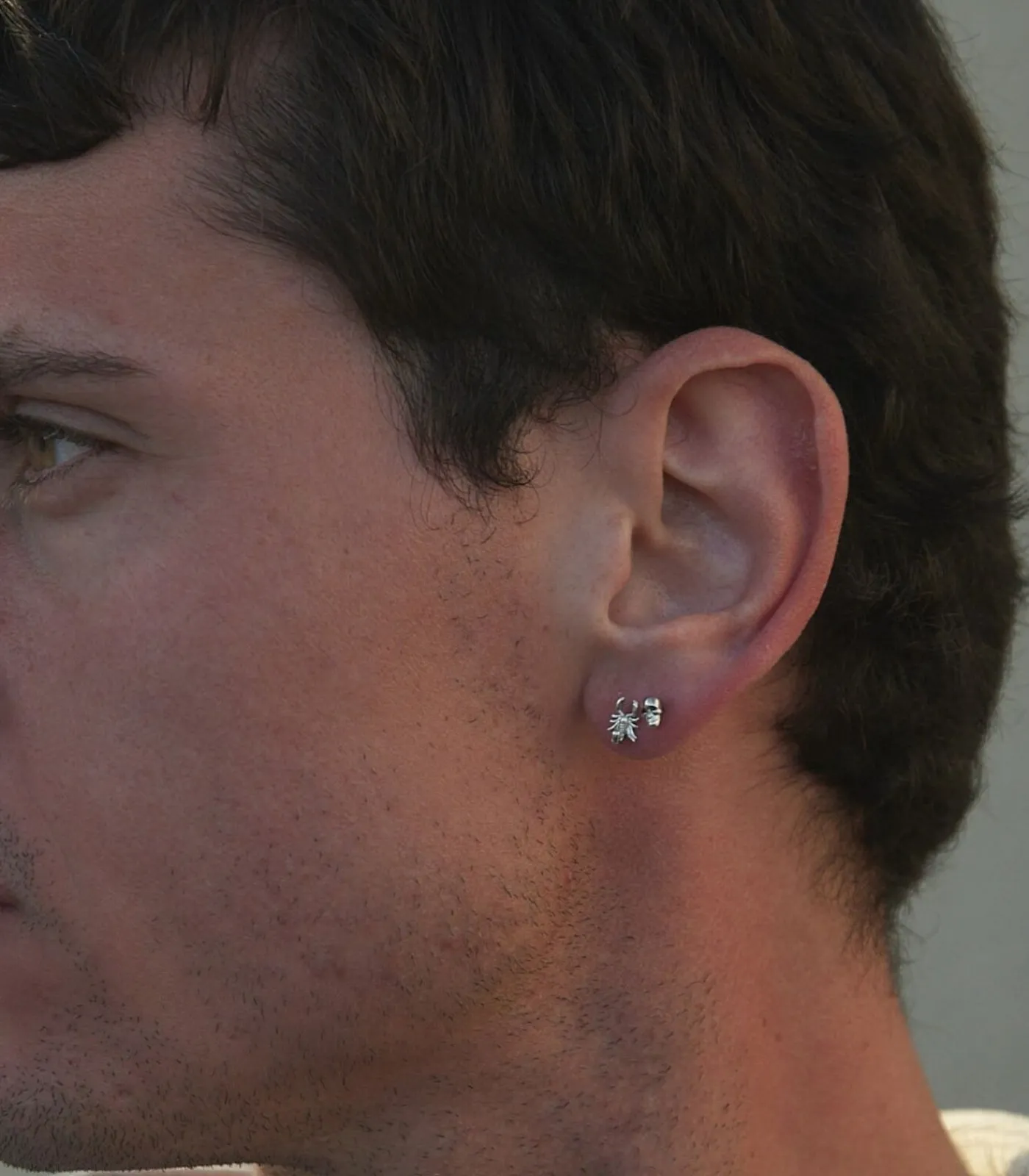 Online ZILVEREN PIERCING HEREN CRANIUM Heren Oorbellen