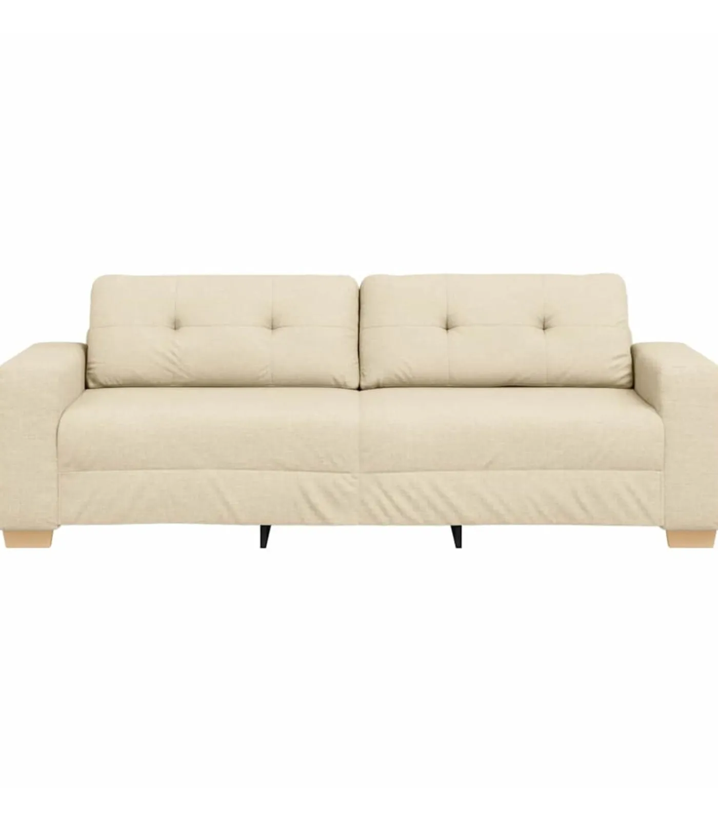 vidaXL 3-Zits Sofa met kussen Crème Stof