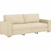 vidaXL 3-Zits Sofa met kussen Crème 220 x 78 x 84 cm Stof