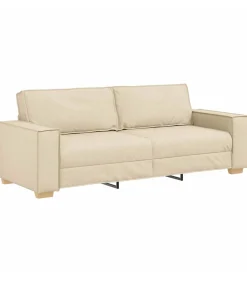 vidaXL 3-Zits Sofa met kussen Crème 220 x 78 x 84 cm Stof