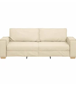 vidaXL 3-Zits Sofa met kussen Crème 220 x 78 x 84 cm Stof