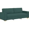 Hot 3-Zits Sofa met kussen Donkergroen 220 x 78 x 84 cm Stof Zetels