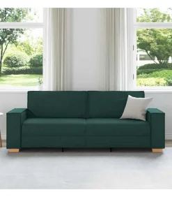 Hot 3-Zits Sofa met kussen Donkergroen 220 x 78 x 84 cm Stof Zetels
