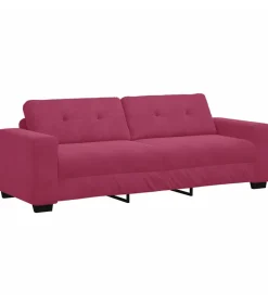 vidaXL 3-Zits Sofa met kussen Wijnrood Fluweel