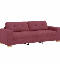 3-Zits Sofa met kussen Wijnrood Stof Zetels