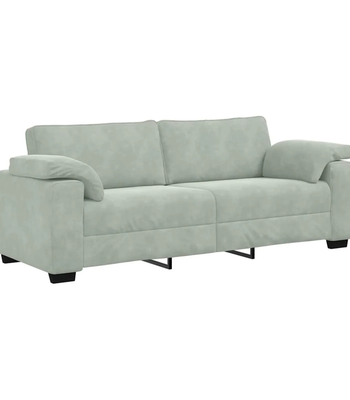 vidaXL 3-zitsbank 178 cm fluweel lichtgrijs