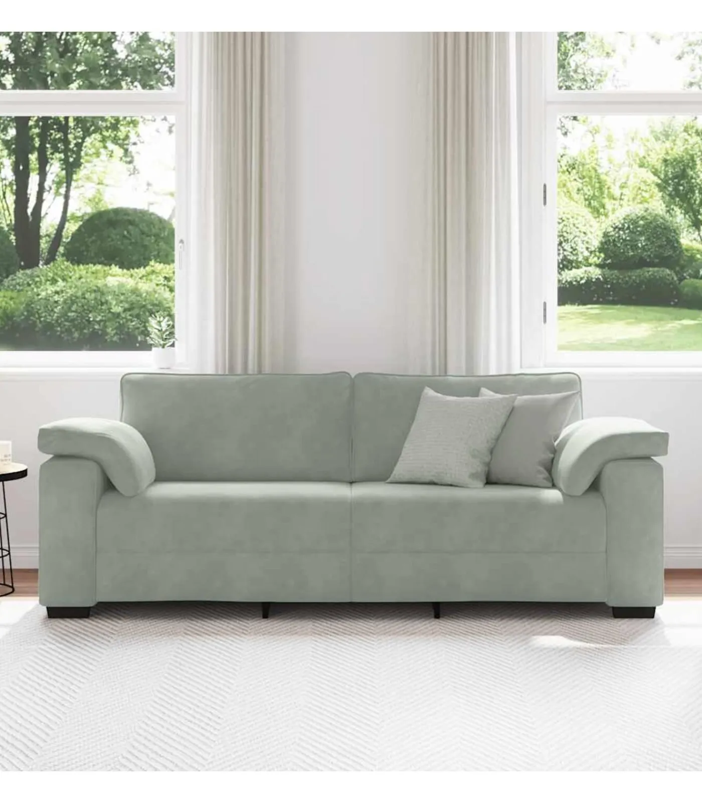 vidaXL 3-zitsbank 178 cm fluweel lichtgrijs