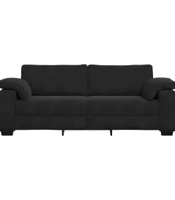 Outlet 3-zitsbank 178 cm fluweel zwart Zetels