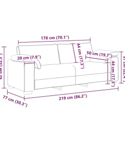 Outlet 3-zitsbank 178 cm fluweel zwart Zetels