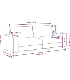 Clearance 3-zitsbank 180 cm stof donkergrijs Zetels