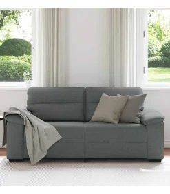 vidaXL 2-zitsbank 140 cm stof donkergrijs