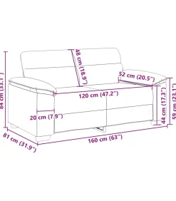 vidaXL 2-zitsbank 120 cm stof donkergrijs