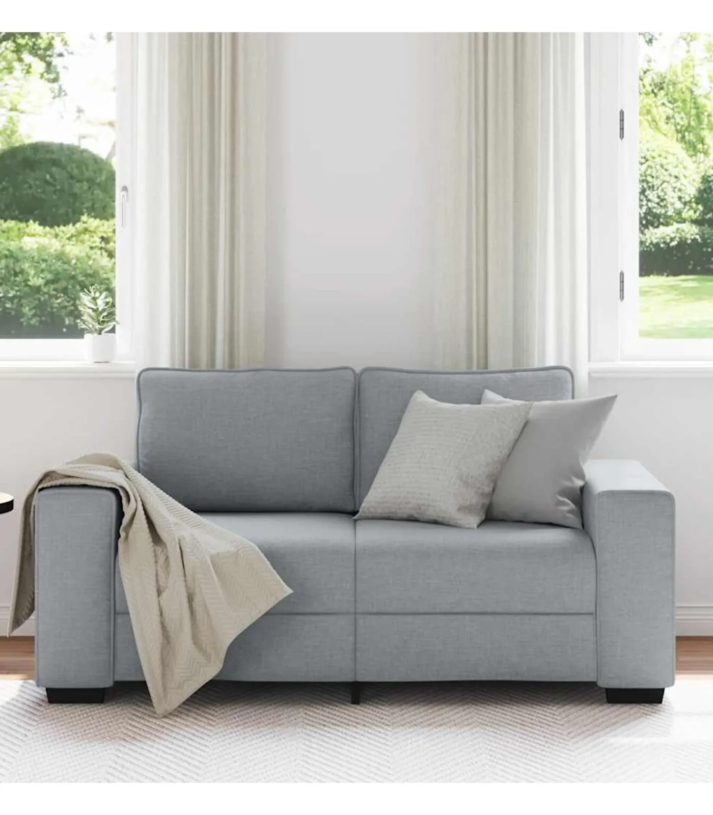 vidaXL 2-zitsbank 120 cm stof lichtgrijs