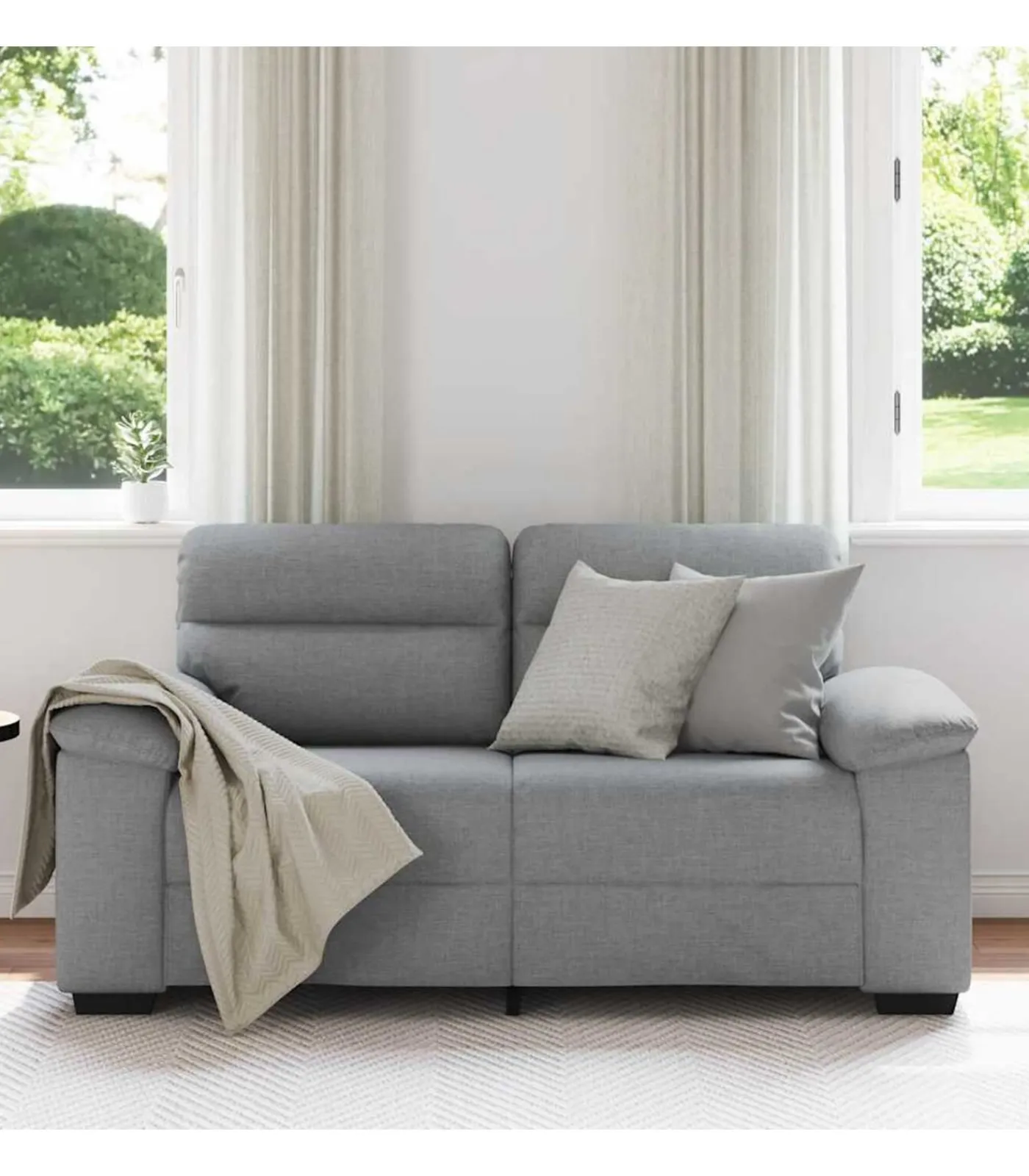 vidaXL 2-zitsbank 120 cm stof lichtgrijs