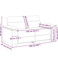 vidaXL 2-zitsbank 120 cm stof zwart