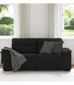 vidaXL 2-zitsbank 140 cm stof zwart