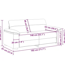 vidaXL 2-zitsbank 140 cm stof zwart