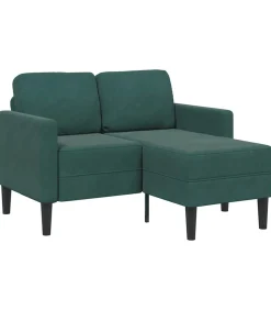 Best 2-zitsbank met chaise L-vorm donkergroen 125 cm fluweel Zetels
