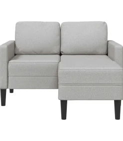 vidaXL 2-zitsbank met chaise L-vormige wolk 125 cm stof grijs