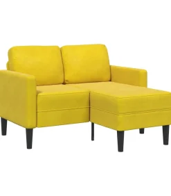 vidaXL 2-zitsbank met ligstoel L-vormig 125 cm fluweel geel