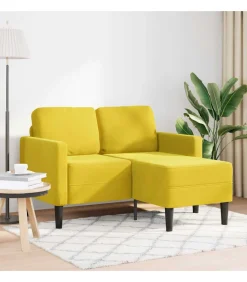 vidaXL 2-zitsbank met ligstoel L-vormig 125 cm fluweel geel