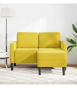 vidaXL 2-zitsbank met ligstoel L-vormig 125 cm fluweel geel