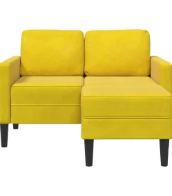 vidaXL 2-zitsbank met ligstoel L-vormig 125 cm fluweel geel