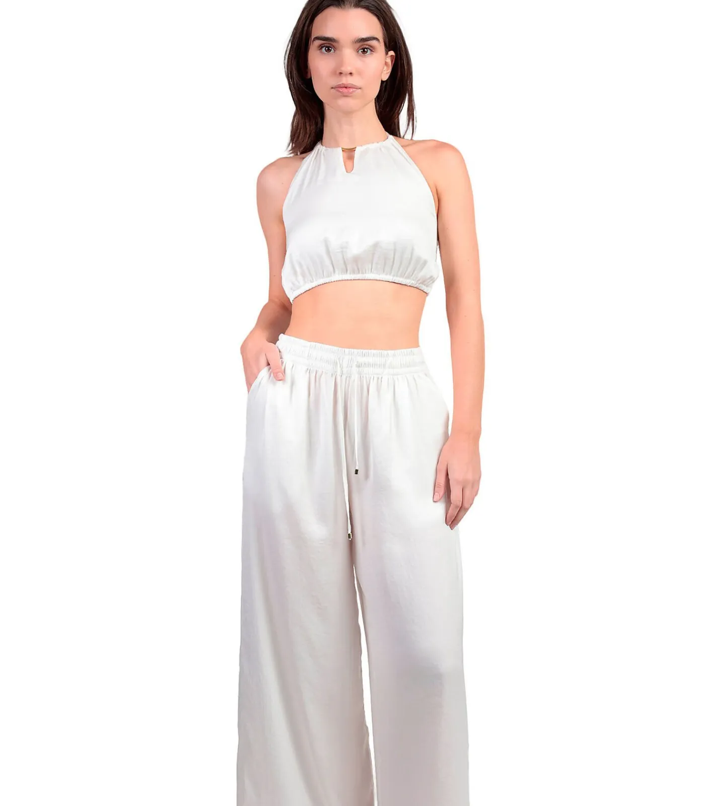 New Zomerse satijnen top en broek Satinee Beach DAMES Jumpsuits