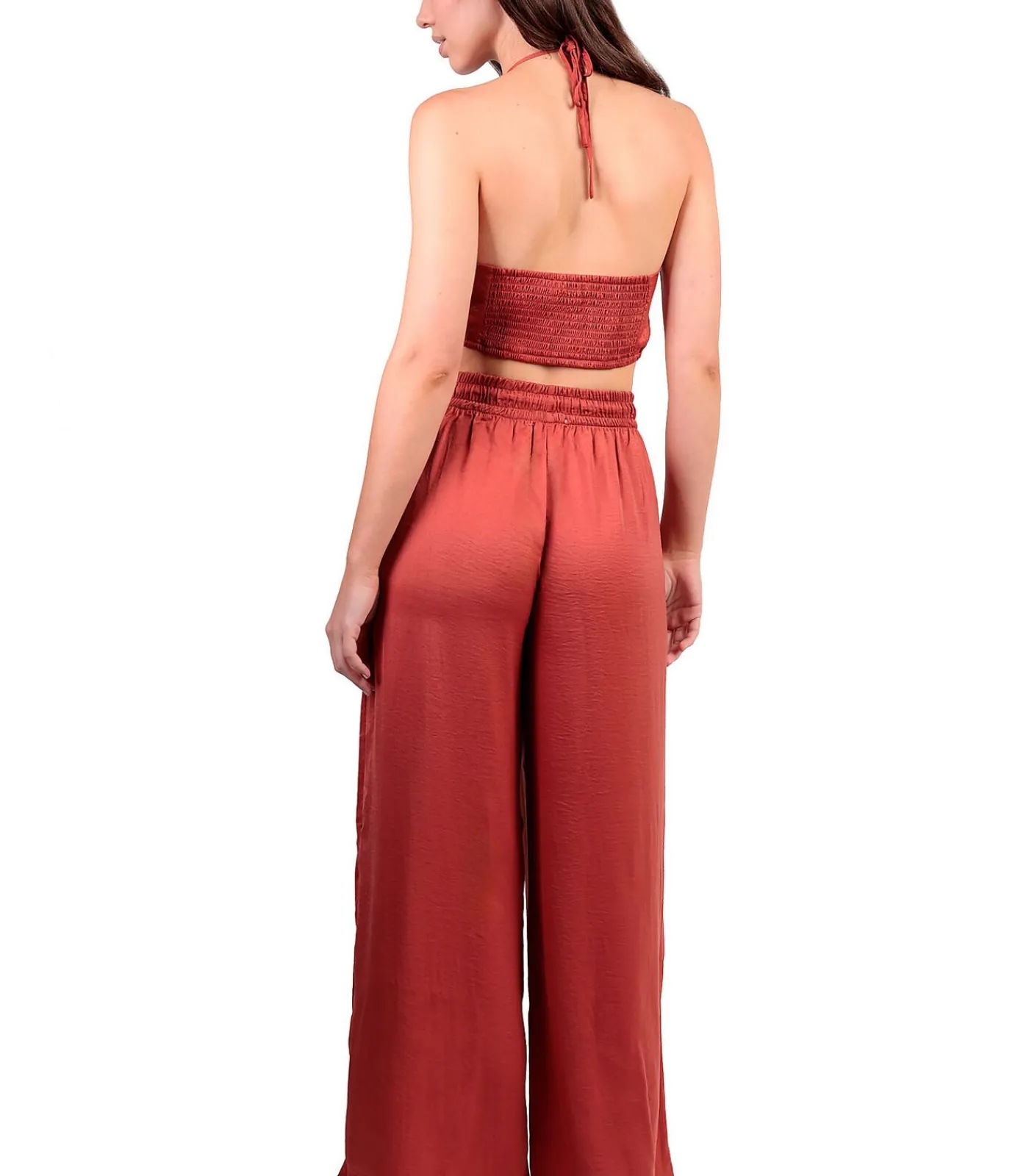 Zomerse satijnen top en broek Satinee Beach DAMES Jumpsuits