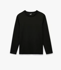 Heren Koton Zwart Herenshirt Lange Mouwen Regular Fit