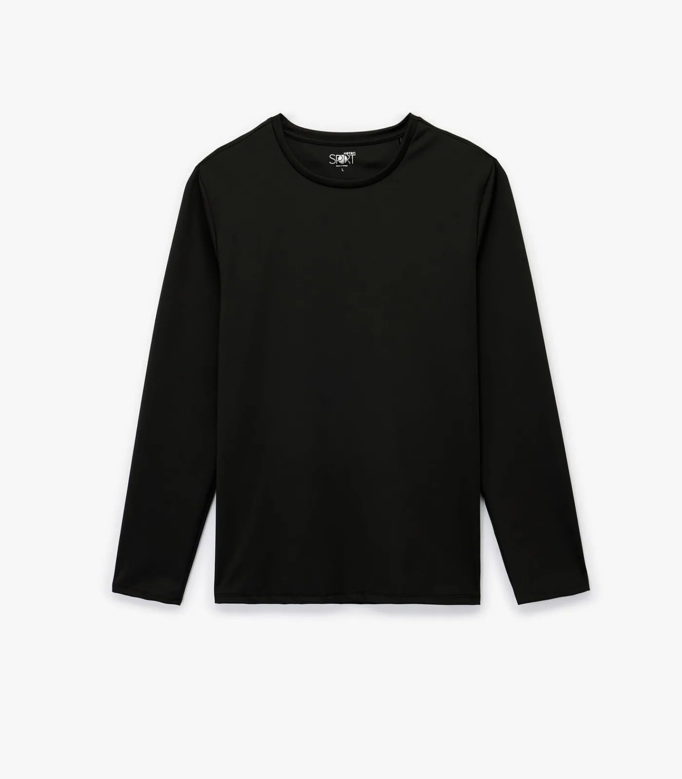 Heren Koton Zwart Herenshirt Lange Mouwen Regular Fit