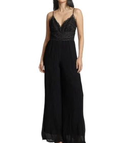 DAMES GUESS Zwart Jumpsuit Met Plissevouwen En Kant