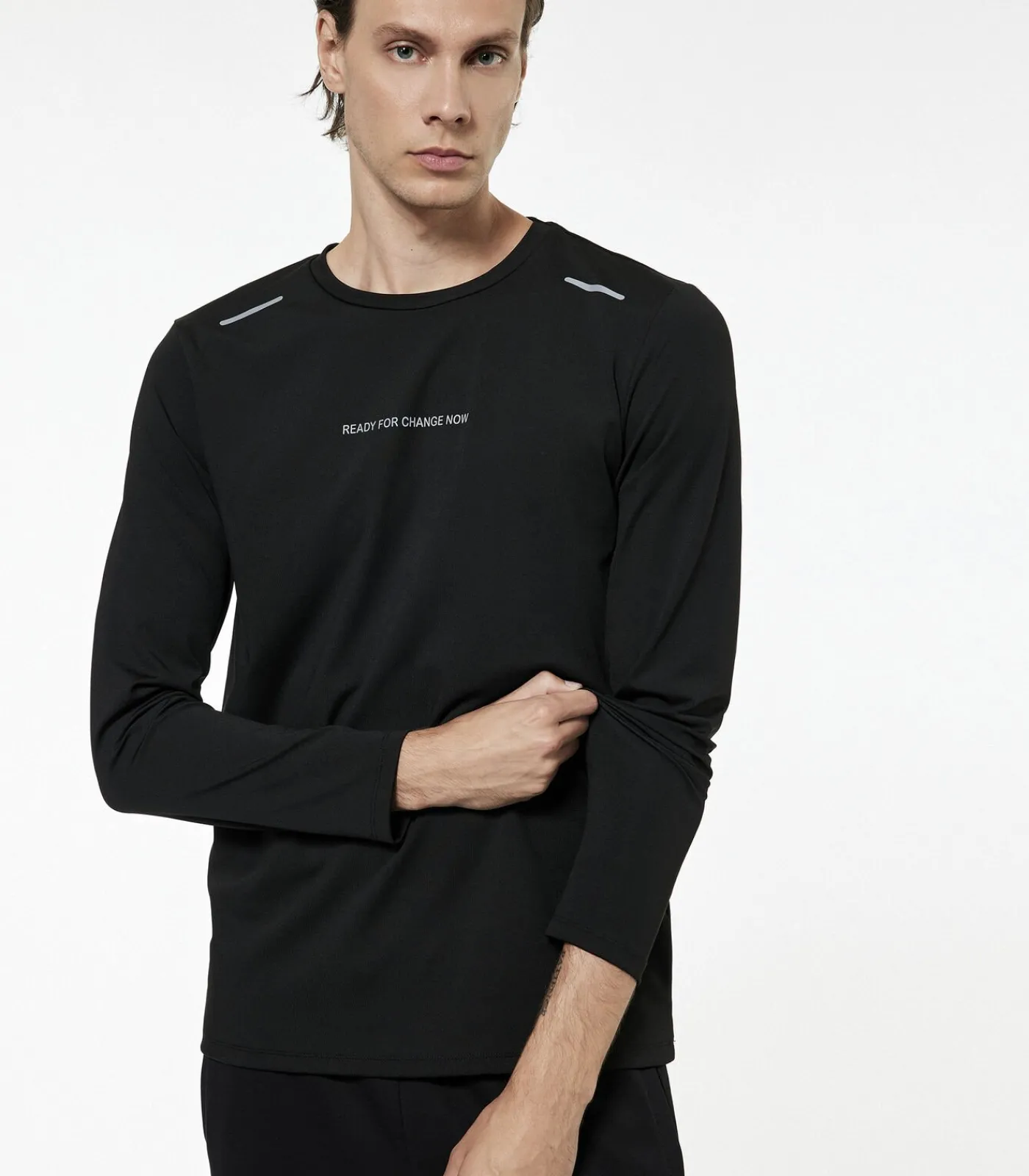 New Zwart Lang Mouwloos Bedrukt T-shirt Heren T-Shirts & Polo's