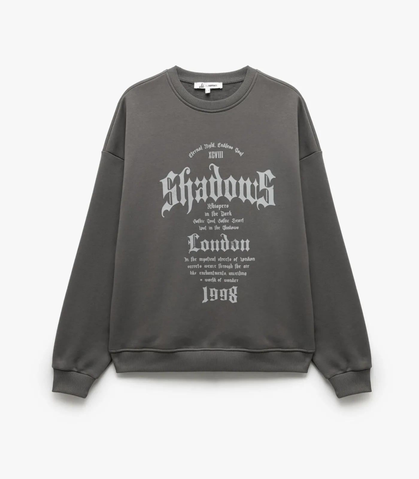 Zwart Sweatshirt Oversize Bedrukt Ronde Hals DAMES Truien & Cardigans