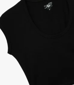 DAMES Koton Zwart T-shirt Korte Mouwen Slanke Pasvorm