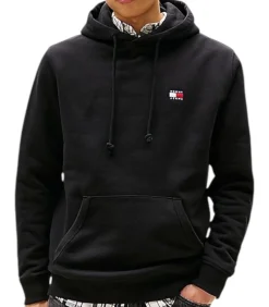 Heren Tommy Hilfiger Zwarte Badge Hoodie