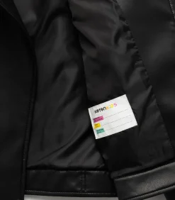 Kinderen Koton Zwarte Biker Jas van Kunstleer voor Meisjes met Kraag en Lange Mouwen