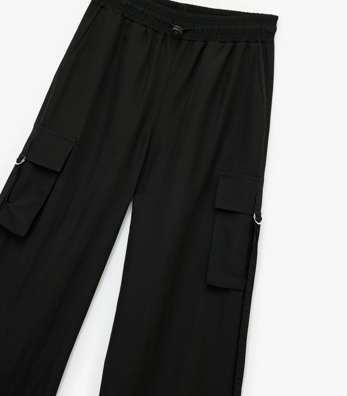 DAMES Koton Zwarte Broek Hoge Taille Met Zakdetail