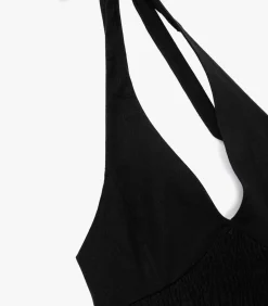 DAMES Koton Zwarte Halter Mouwloze Crop Top