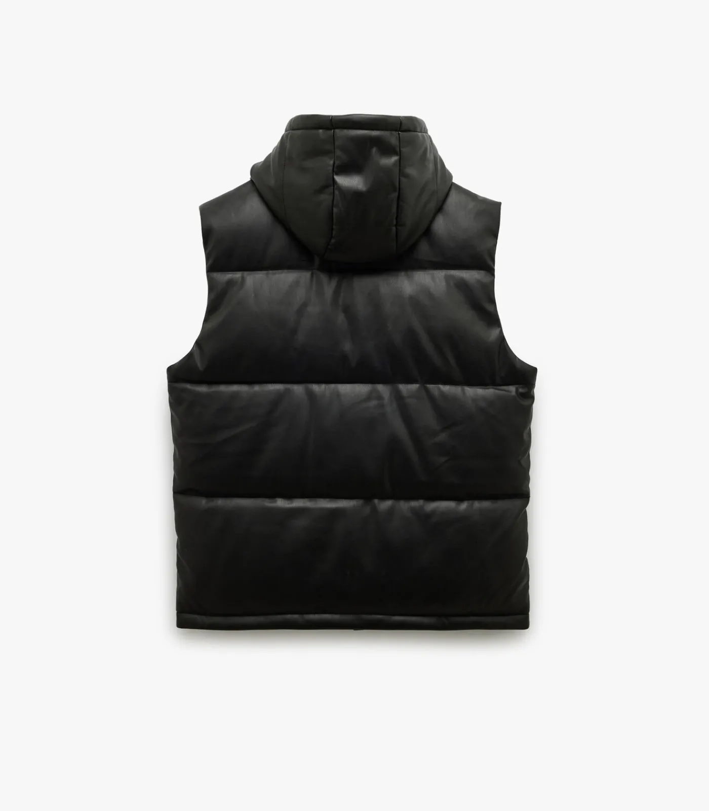 Heren Koton Zwarte Heren Bodywarmer met Capuchon en Zakdetails