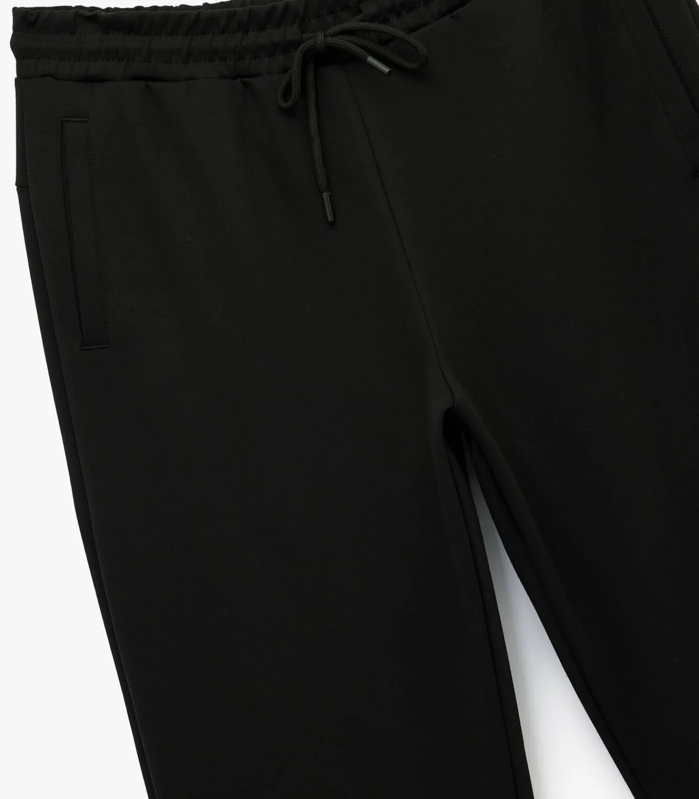 Heren Koton Zwarte Joggingbroek voor Heren met Elastische Taille en Zakdetail