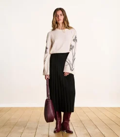 DAMES La Fée Maraboutée Zwarte midirok van geplooide stof