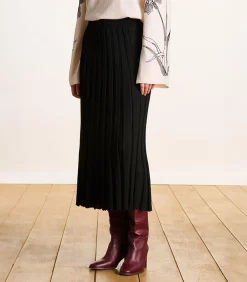 DAMES La Fée Maraboutée Zwarte midirok van geplooide stof