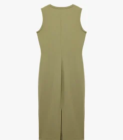 Best Zwarte Mouwloze Midi-jurk met Ceintuur DAMES Jurken