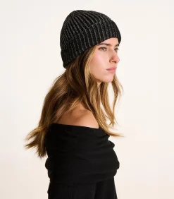 New Zwarte muts met zilveren lurex, gebreid DAMES Hoeden & Petten